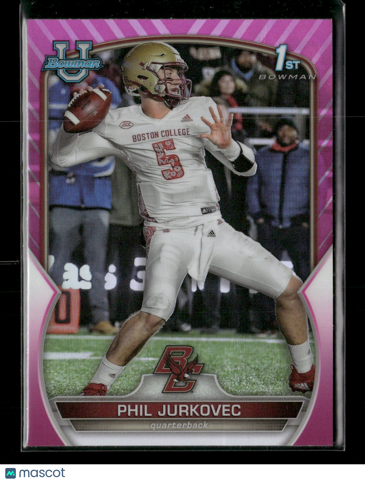 2022 Bowman Chrome University Football Phil Jurkovec #35 Pink Refractor 1st Bowman