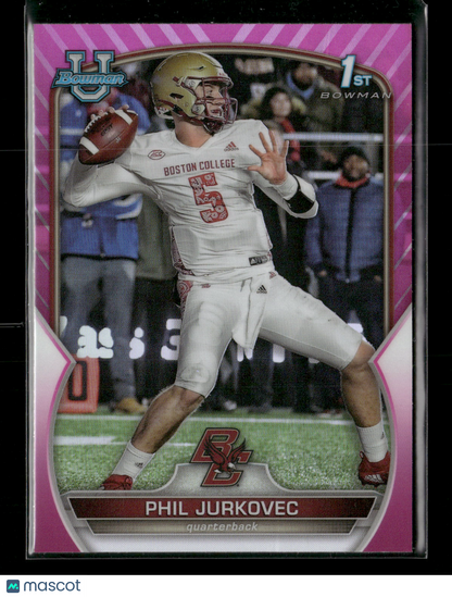 2022 Bowman Chrome University Football Phil Jurkovec #35 Pink Refractor 1st Bowman