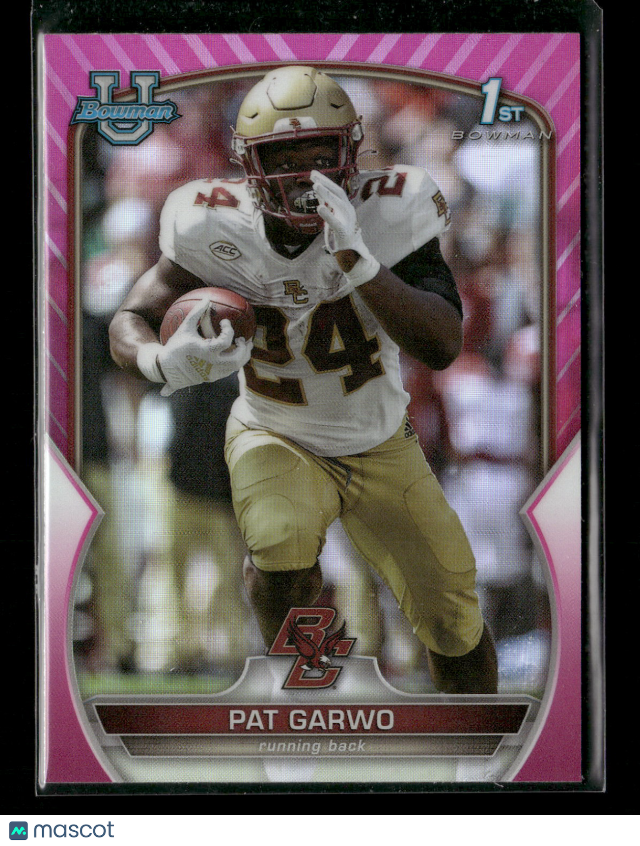 2022 Bowman Chrome University Football Pat Garwo #40 Pink Refractor 1st Bowman