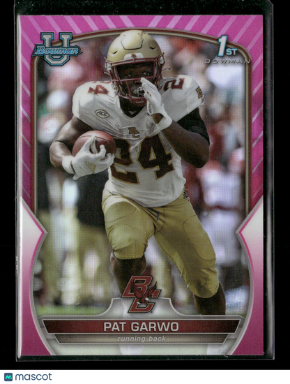 2022 Bowman Chrome University Football Pat Garwo #40 Pink Refractor 1st Bowman