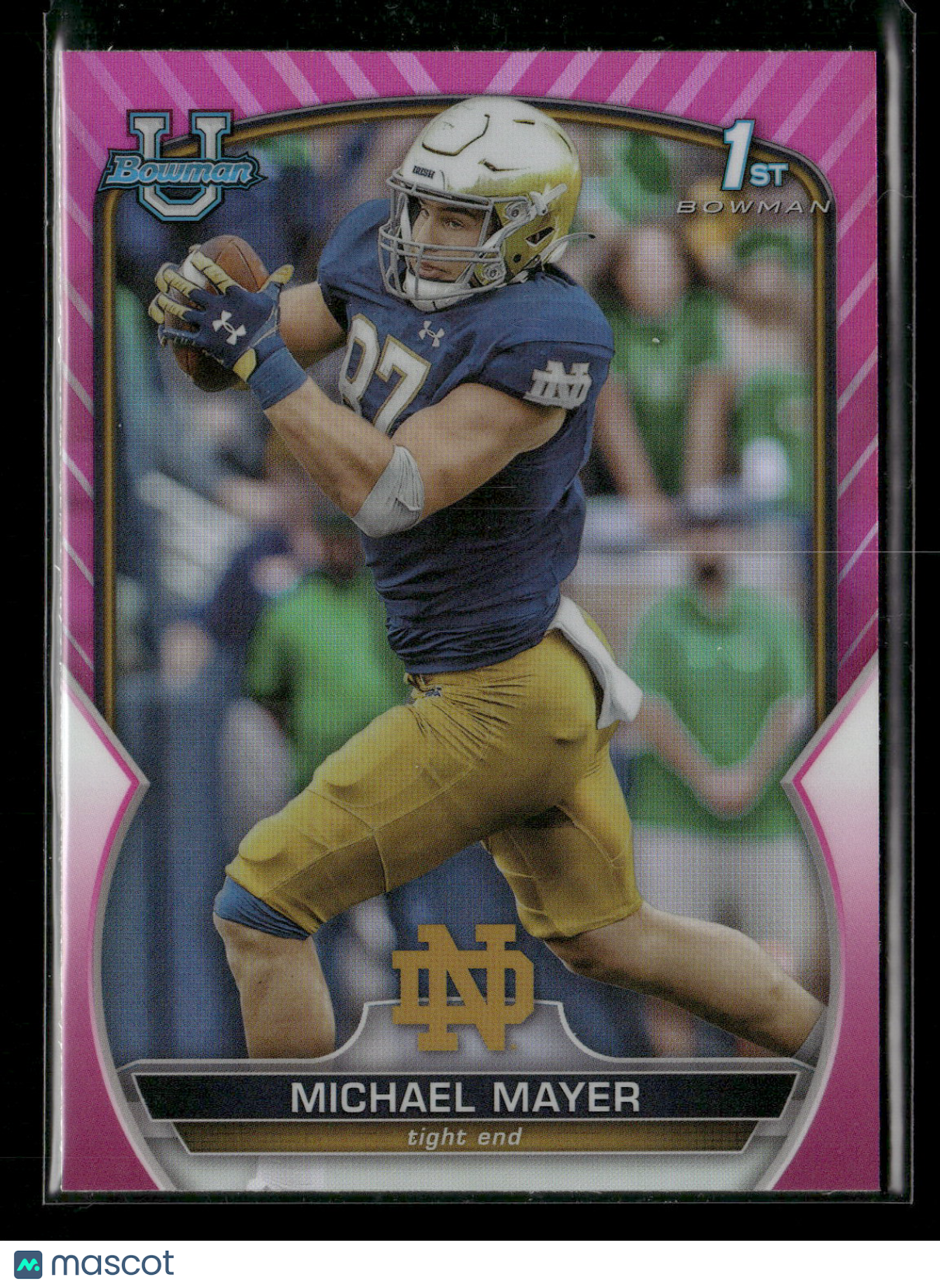 2022 Bowman Chrome University Football Michael Mayer #41 Pink Refractor 1st Bowman