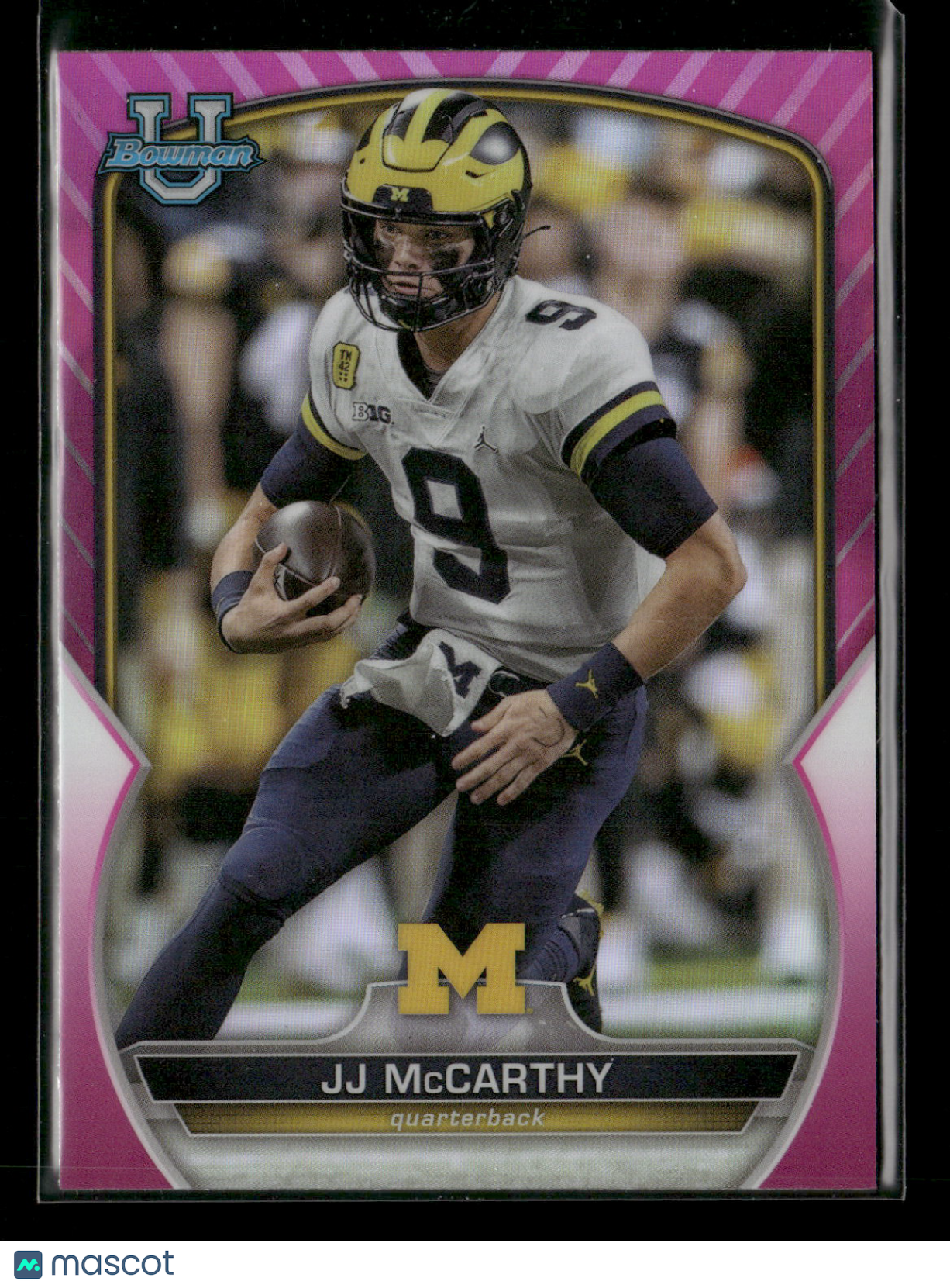 2022 Bowman Chrome University Football JJ McCarthy #48 Pink Refractor