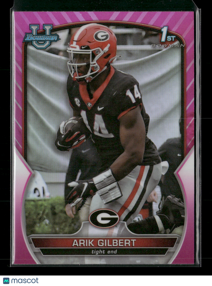 2022 Bowman Chrome University Football Arik Gilbert #54 Pink Refractor 1st Bowman
