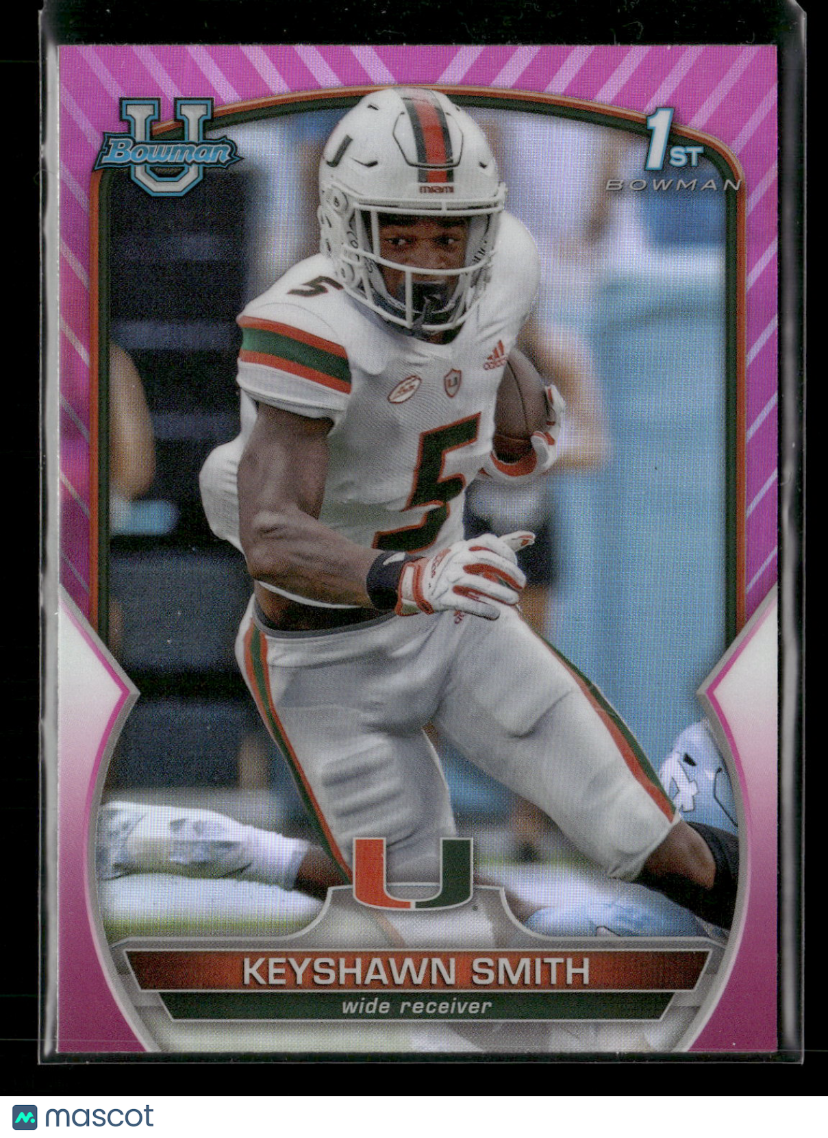 2022 Bowman Chrome University Football Keyshawn Smith #55 Pink Refractor 1st Bowman