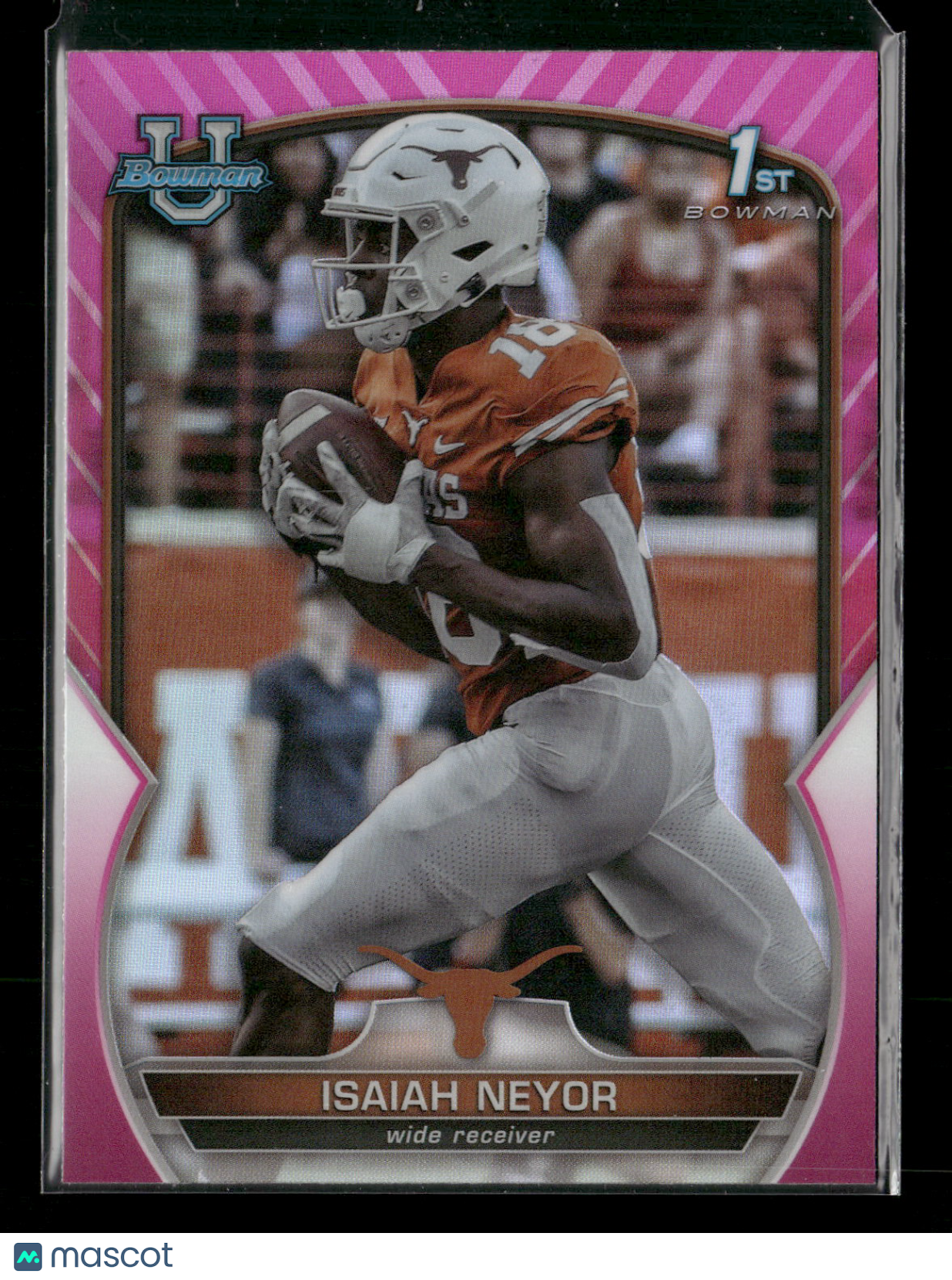 2022 Bowman Chrome University Football Isaiah Neyor #56 Pink Refractor 1st Bowman