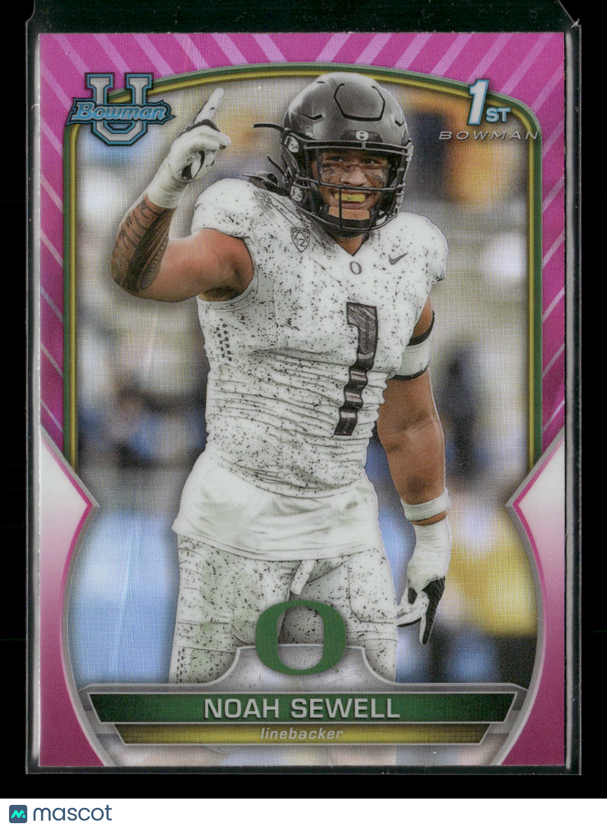 2022 Bowman Chrome University Football Noah Sewell #57 Pink Refractor 1st Bowman