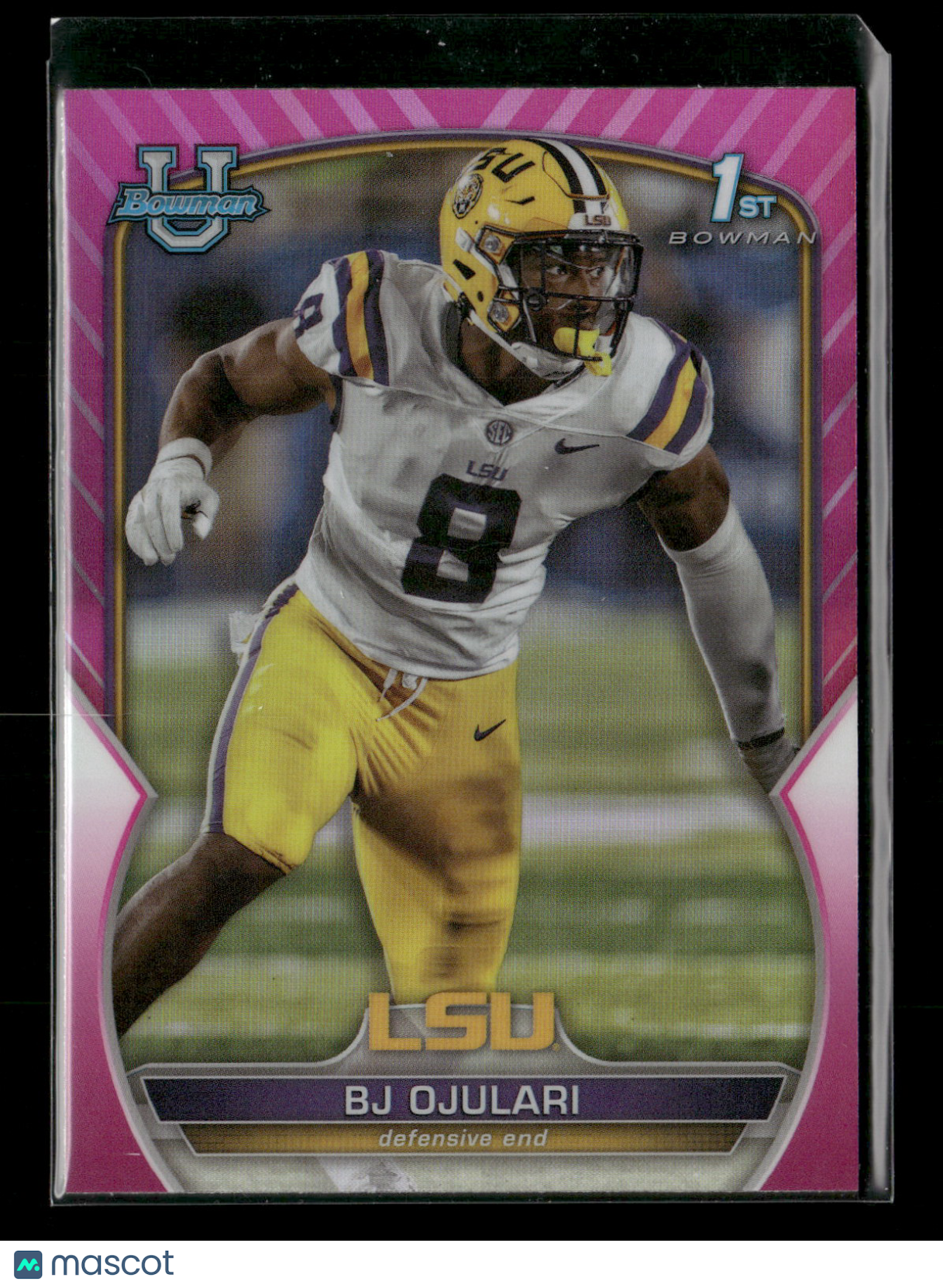 2022 Bowman Chrome University Football BJ Ojulari #58 Pink Refractor 1st Bowman