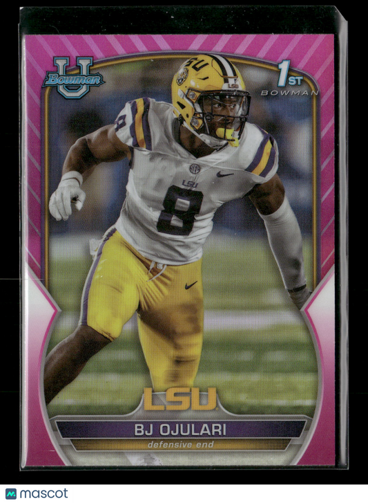 2022 Bowman Chrome University Football BJ Ojulari #58 Pink Refractor 1st Bowman