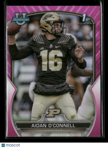 2022 Bowman Chrome University Football Aidan O'Connell #60 Pink Refractor 1st Bowman