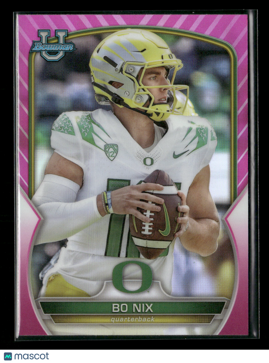 2022 Bowman Chrome University Football Bo Nix #61 Pink Refractor