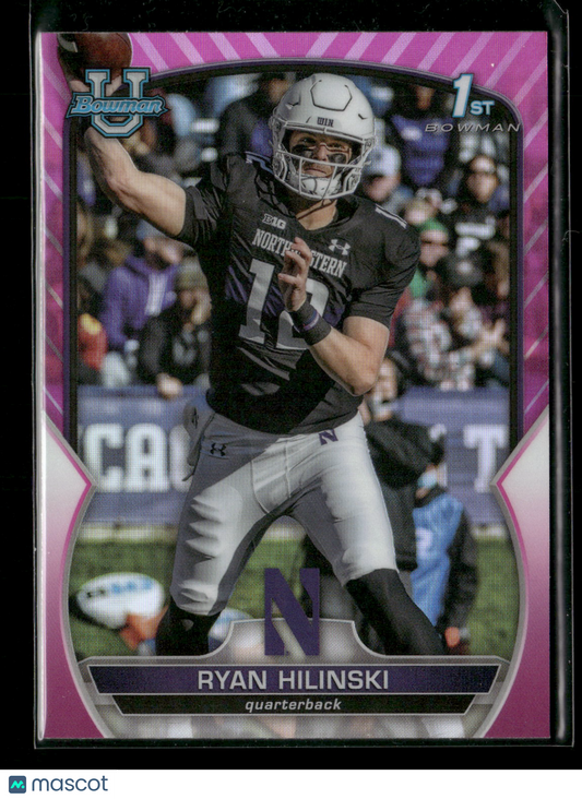 2022 Bowman Chrome University Football Ryan Hilinski #66 Pink Refractor 1st Bowman