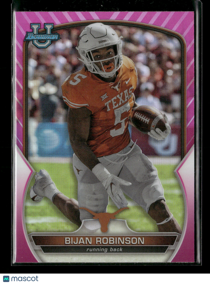 2022 Bowman Chrome University Football Bijan Robinson #70 Pink Refractor