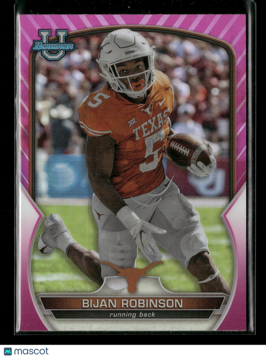 2022 Bowman Chrome University Football Bijan Robinson #70 Pink Refractor