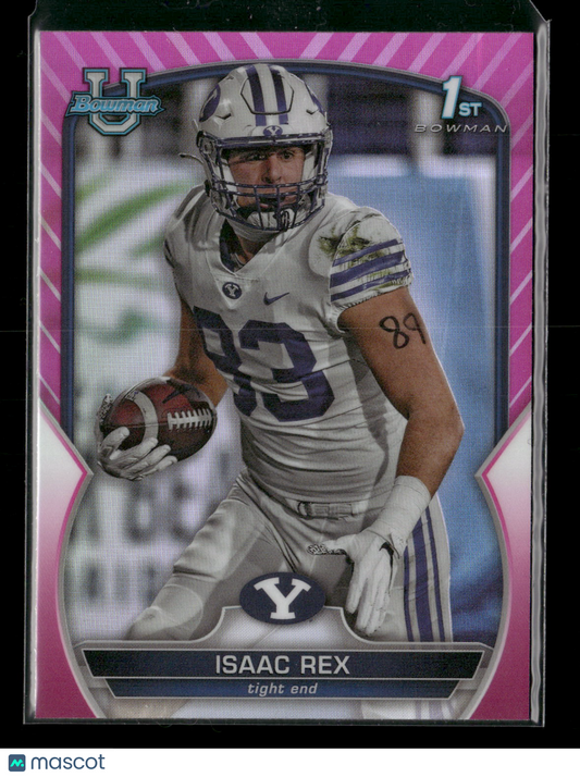 2022 Bowman Chrome University Football Isaac Rex #71 Pink Refractor 1st Bowman