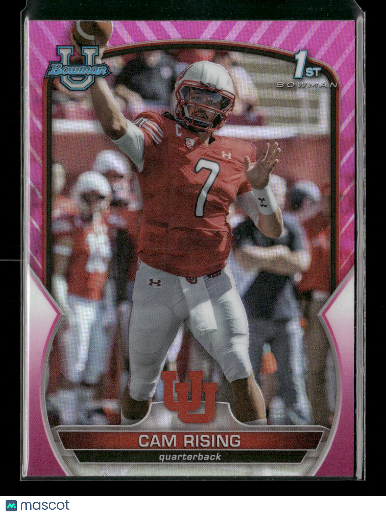 2022 Bowman Chrome University Football Cam Rising #76 Pink Refractor 1st Bowman