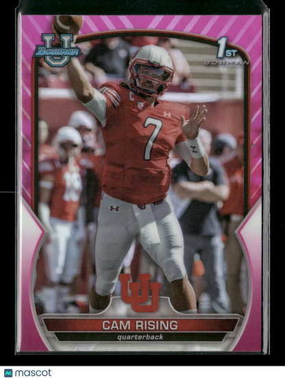 2022 Bowman Chrome University Football Cam Rising #76 Pink Refractor 1st Bowman