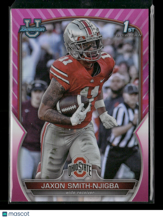 2022 Bowman Chrome University Football Jaxon Smith-Njigba #78 Pink Refractor 1st Bowman