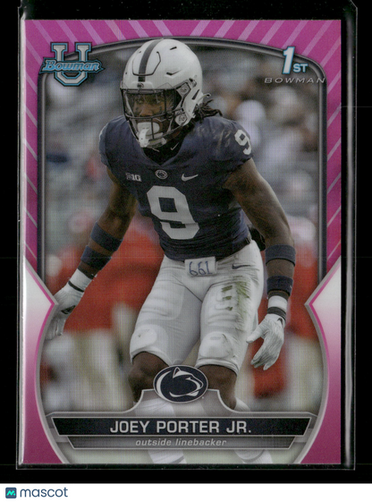 2022 Bowman Chrome University Football Joey Porter Jr. #79 Pink Refractor 1st Bowman