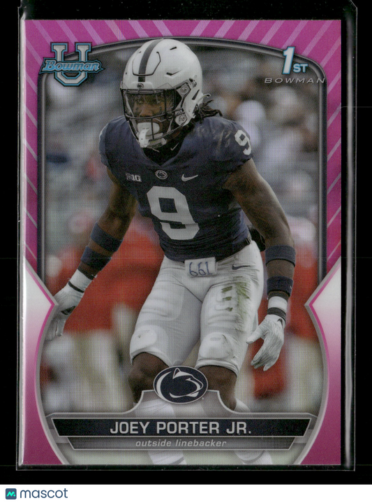2022 Bowman Chrome University Football Joey Porter Jr. #79 Pink Refractor 1st Bowman