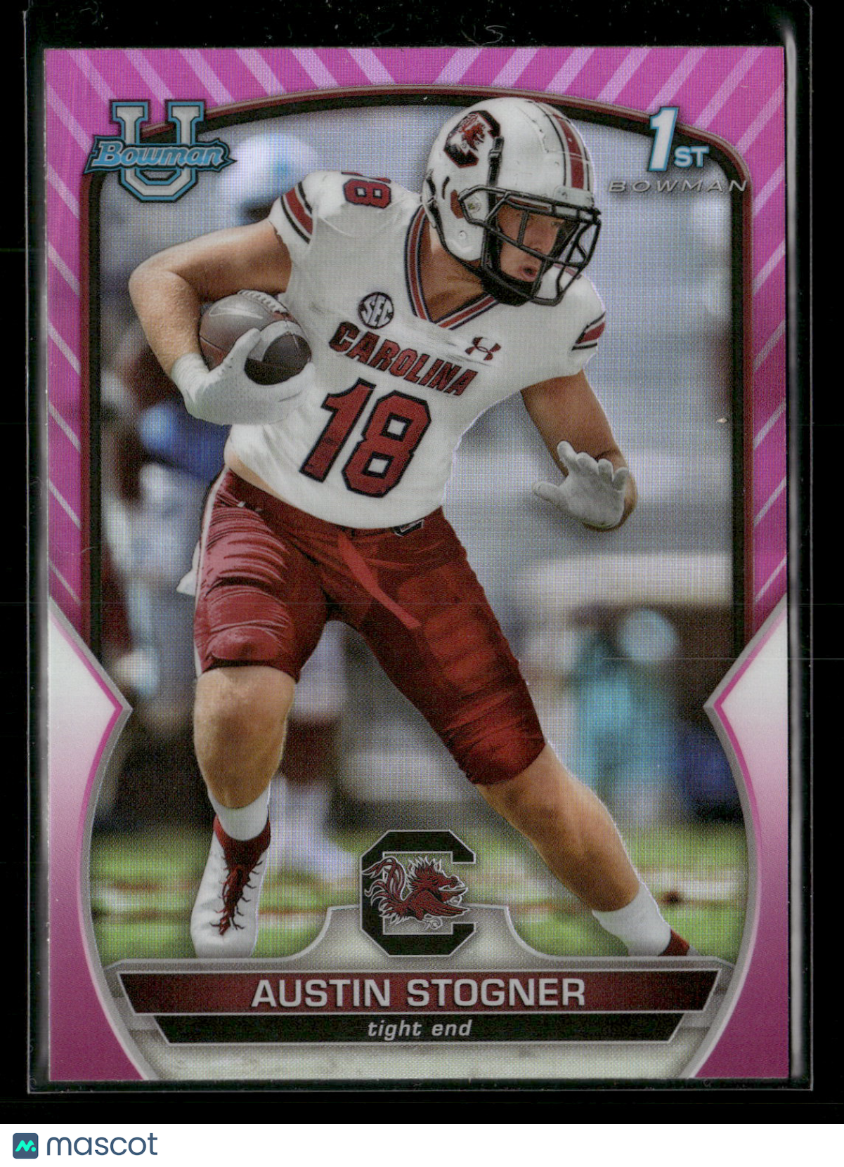 2022 Bowman Chrome University Football Austin Stogner #84 Pink Refractor 1st Bowman