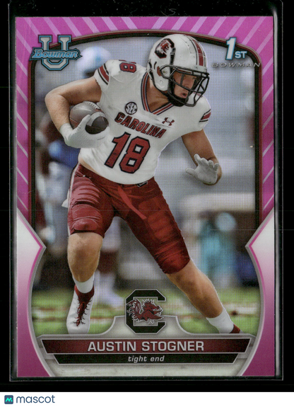 2022 Bowman Chrome University Football Austin Stogner #84 Pink Refractor 1st Bowman