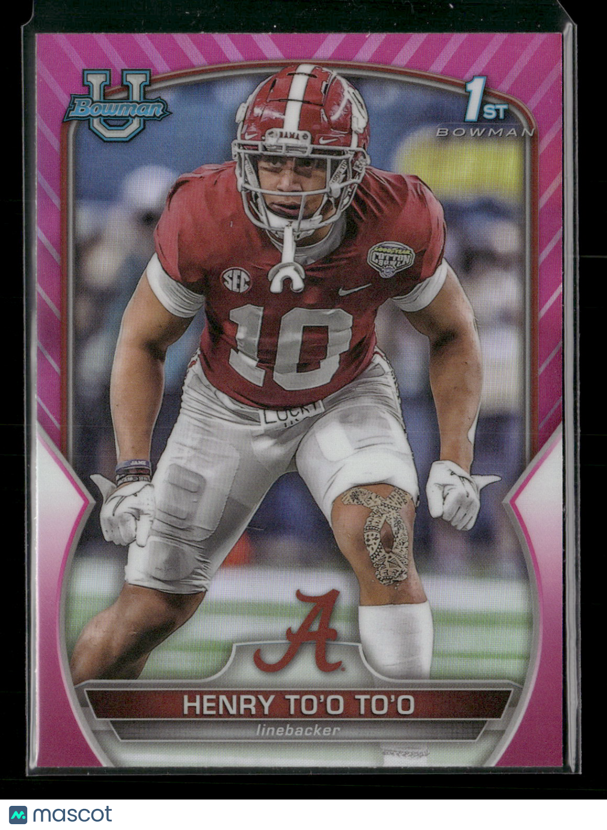 2022 Bowman Chrome University Football Henry To'o To'o #88 Pink Refractor 1st Bowman