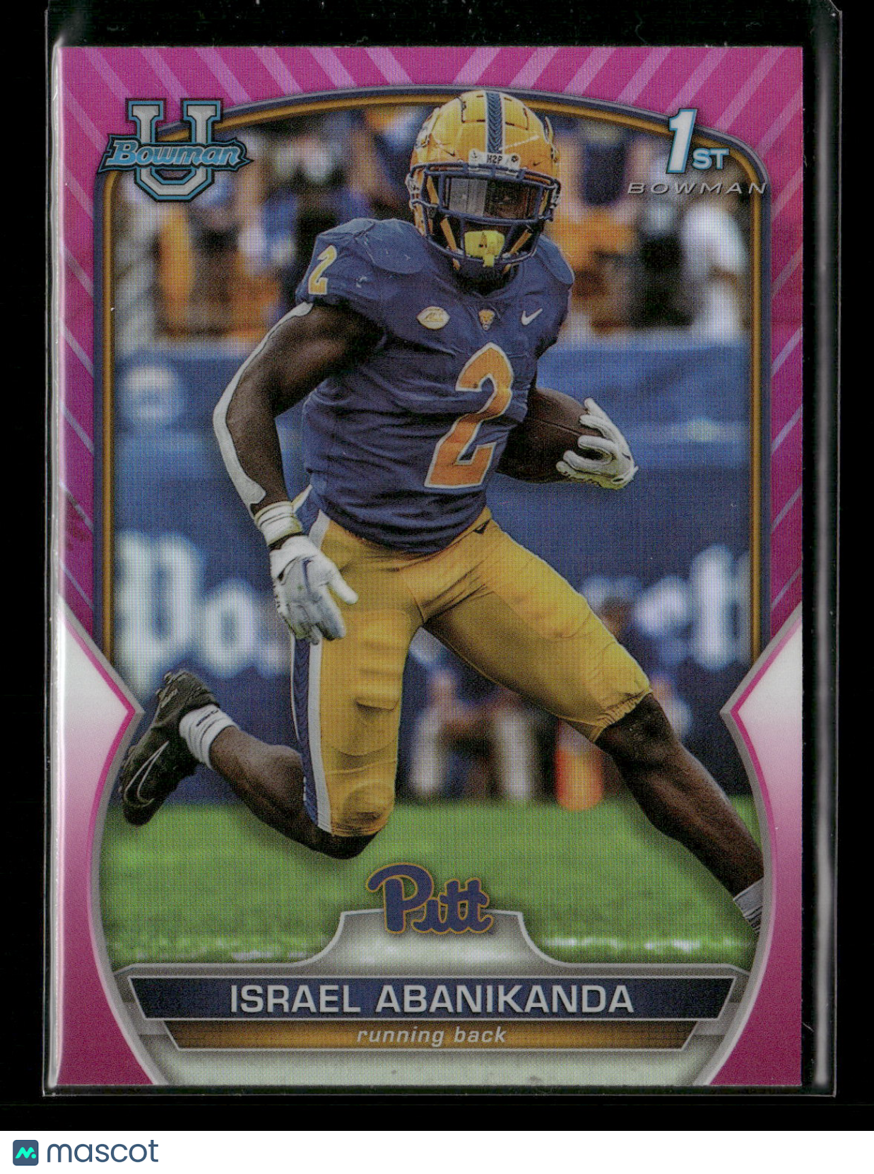 2022 Bowman Chrome University Football Israel Abanikanda #95 Pink Refractor 1st Bowman