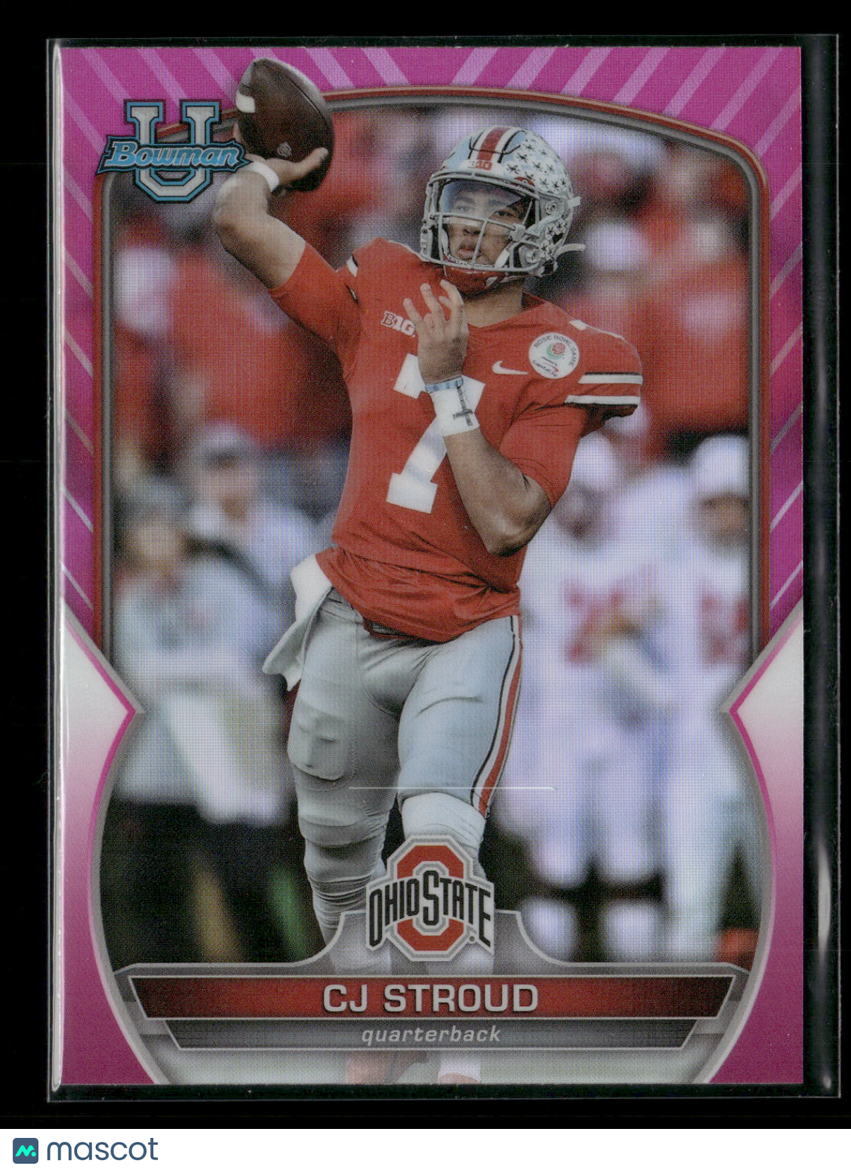 2022 Bowman Chrome University Football C.J. Stroud #100 Pink Refractor