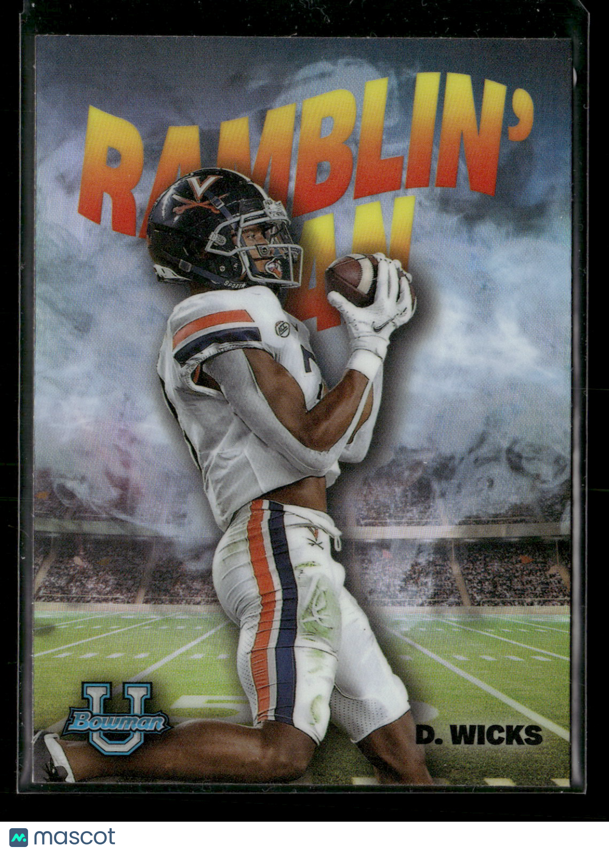 2022 Bowman Chrome University Football Dontayvion Wicks #RM-11 Ramblin’ Man