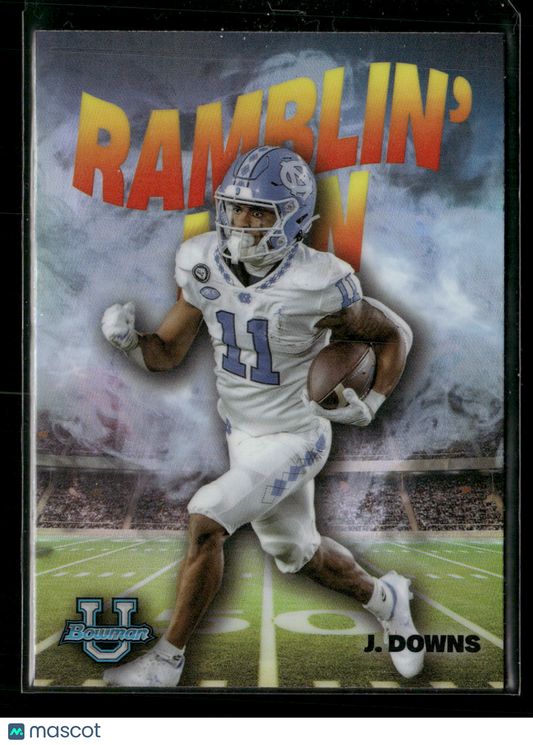 2022 Bowman Chrome University Football Josh Downs #RM-10 Ramblin’ Man