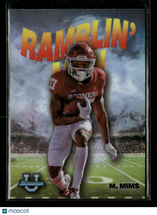 2022 Bowman Chrome University Football Marvin Mims #RM-15 Ramblin’ Man