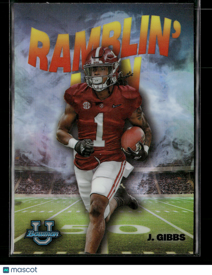 2022 Bowman Chrome University Football Jahmyr Gibbs #RM-5 Ramblin’ Man