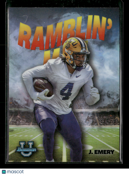 2022 Bowman Chrome University Football John Emery #RM-7 Ramblin’ Man