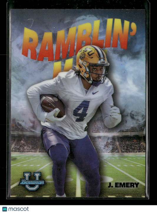 2022 Bowman Chrome University Football John Emery #RM-7 Ramblin’ Man