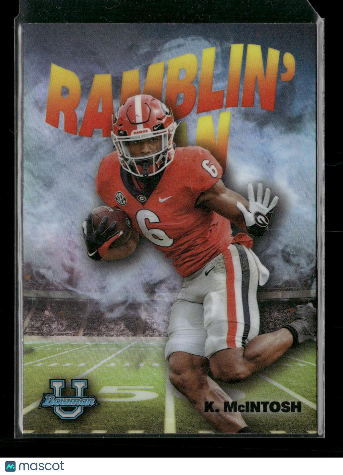 2022 Bowman Chrome University Football Kenny McIntosh #RM-4 Ramblin’ Man