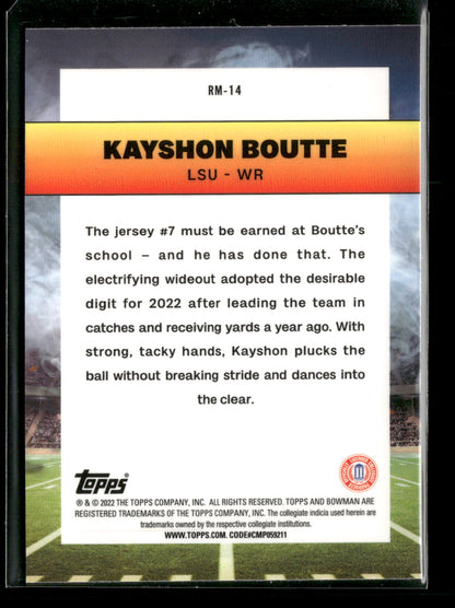 2022 Bowman Chrome University Football Kayshon Boutte #RM-14 Ramblin’ Man