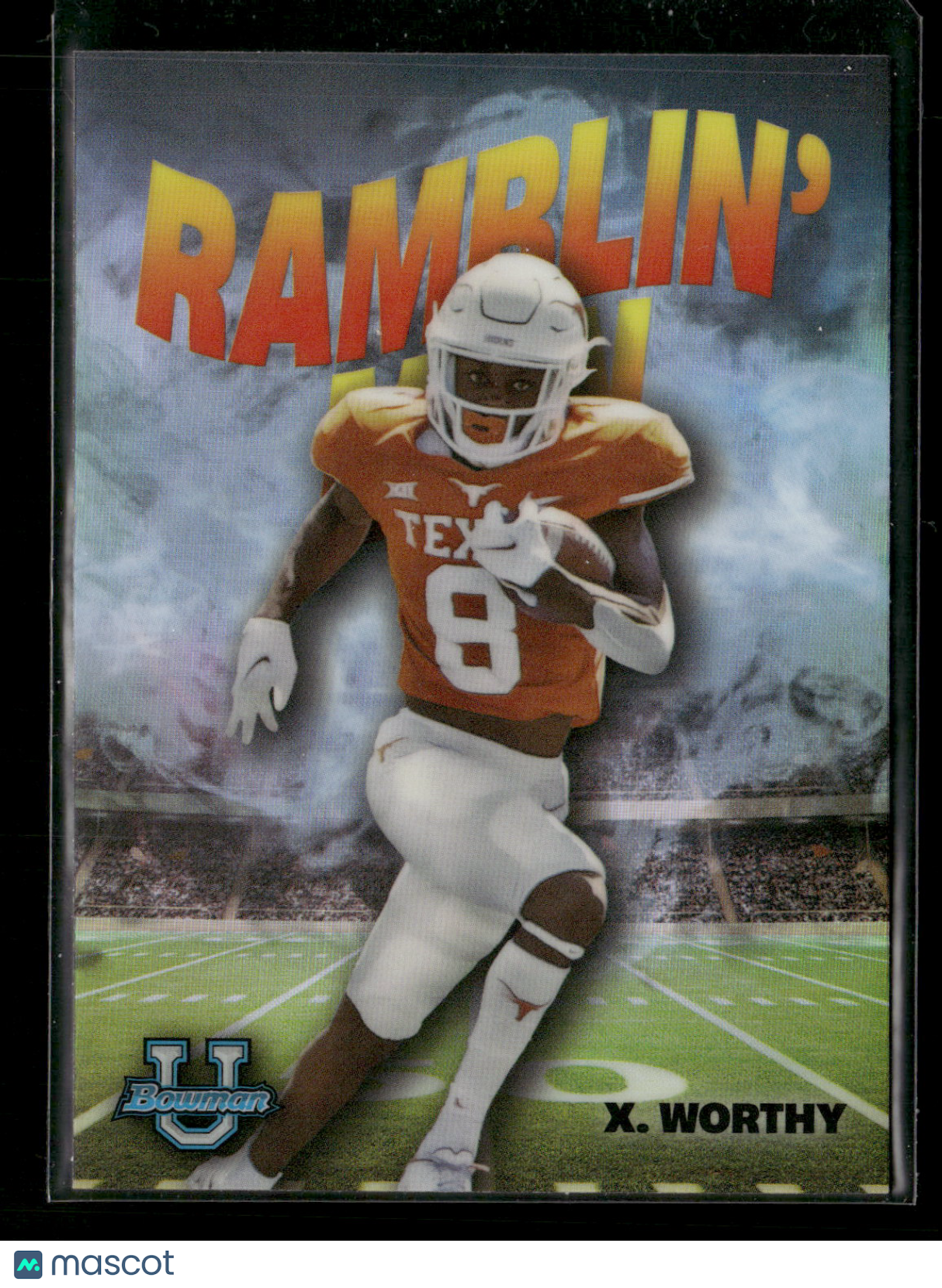 2022 Bowman Chrome University Football Xavier Worthy #RM-12 Ramblin’ Man