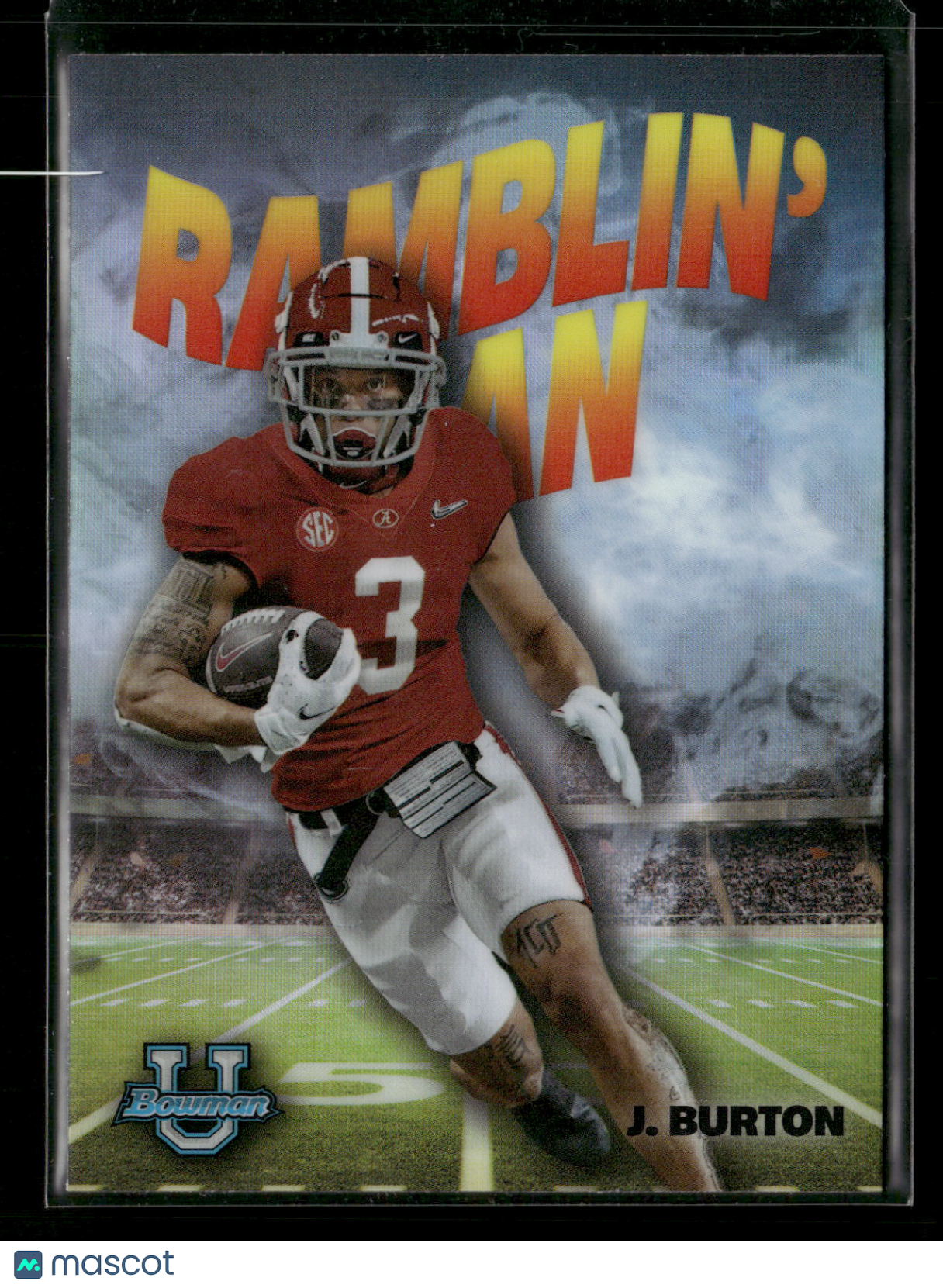 2022 Bowman Chrome University Football Jermaine Burton #RM-13 Ramblin’ Man
