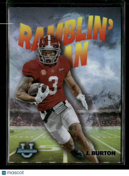 2022 Bowman Chrome University Football Jermaine Burton #RM-13 Ramblin’ Man