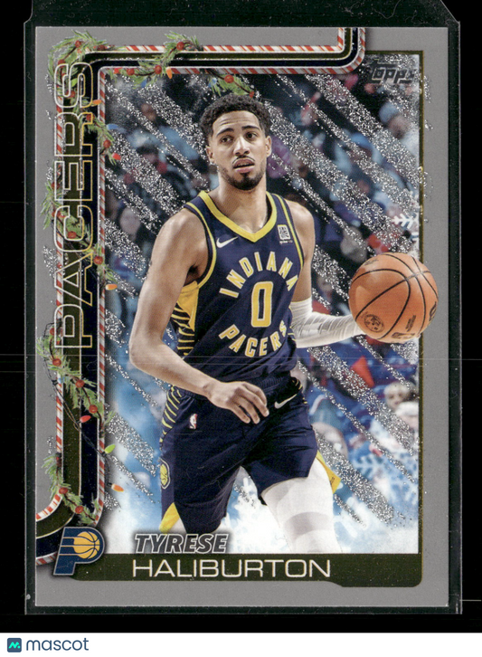 2025-26 Topps Holiday Basketball Tyrese Haliburton #H38 Glitter Parallel