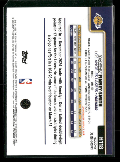 2025-26 Topps Holiday Basketball Dorian Finney-Smith #H118 Glitter Parallel