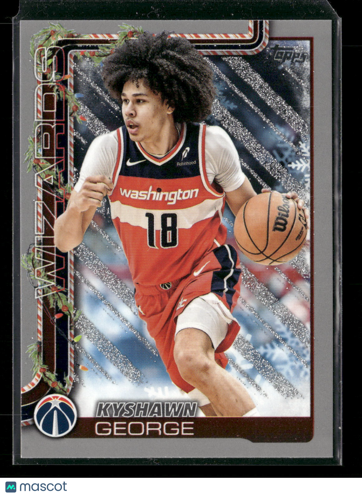 2025-26 Topps Holiday Basketball Kyshawn George #H77 Glitter Parallel