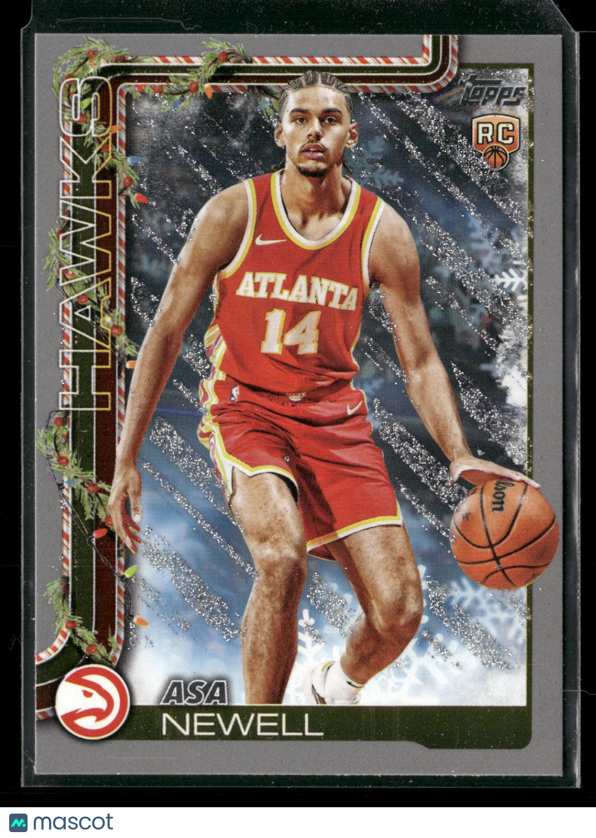 2025-26 Topps Holiday Basketball Asa Newell #H183 Glitter Parallel RC