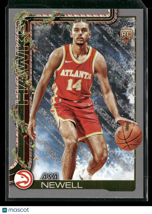 2025-26 Topps Holiday Basketball Asa Newell #H183 Glitter Parallel RC