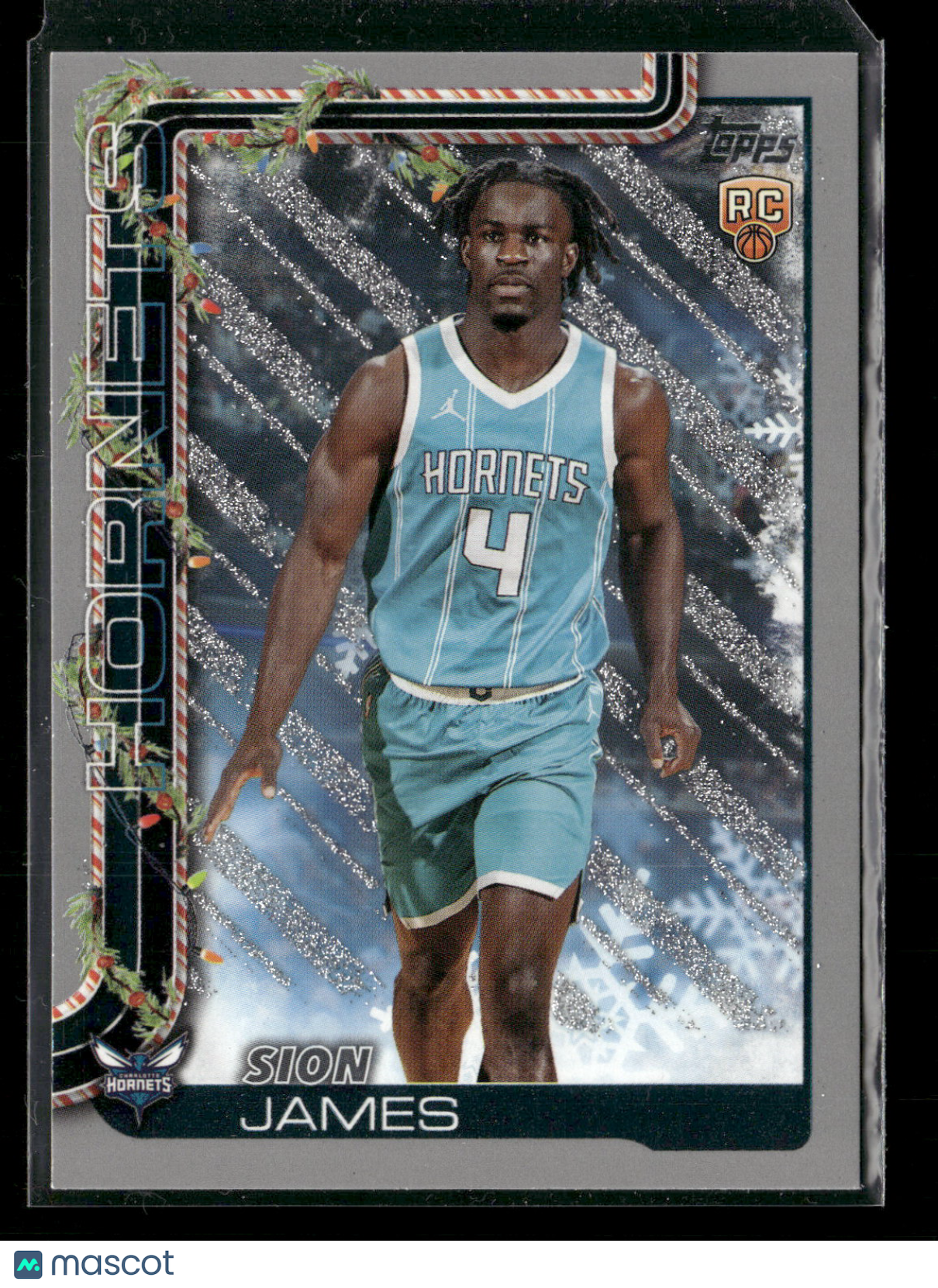 2025-26 Topps Holiday Basketball Sion James #H193 Glitter Parallel RC