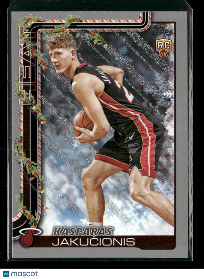 2025-26 Topps Holiday Basketball Kasparas Jakučionis #H180 Glitter Parallel RC