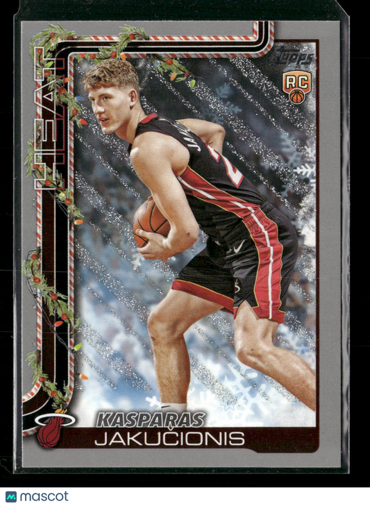 2025-26 Topps Holiday Basketball Kasparas Jakučionis #H180 Glitter Parallel RC