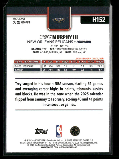 2025-26 Topps Holiday Basketball Trey Murphy III #H152