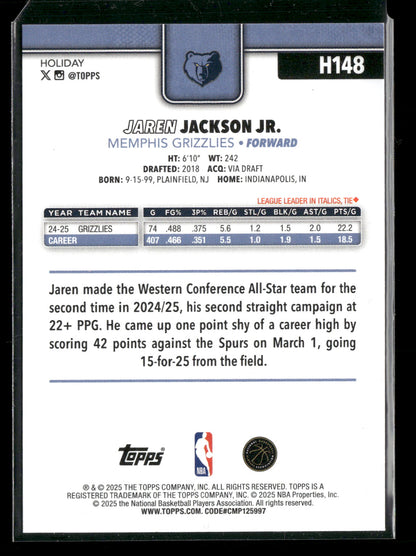 2025-26 Topps Holiday Basketball Jaren Jackson Jr. #H148