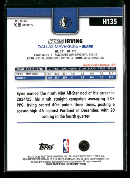 2025-26 Topps Holiday Basketball Kyrie Irving #H135